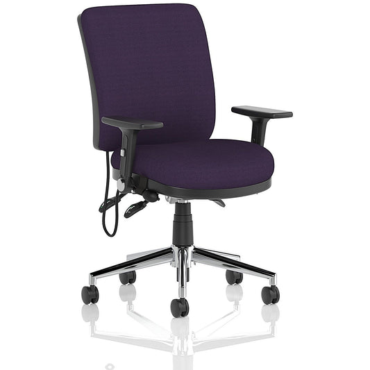 Chiro Medium Back Task Operators Chair, Height Adjustable & Folding Arms, Tansy Purple Easy2Order : KCUP1975