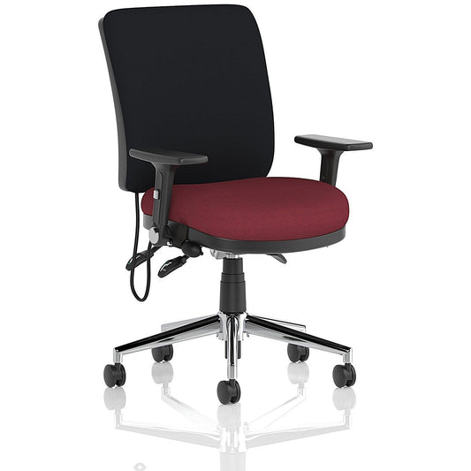 Chiro Medium Back Task Operators Chair, Height Adjustable & Folding Arms, Ginseng Chilli Easy2Order : KCUP1977