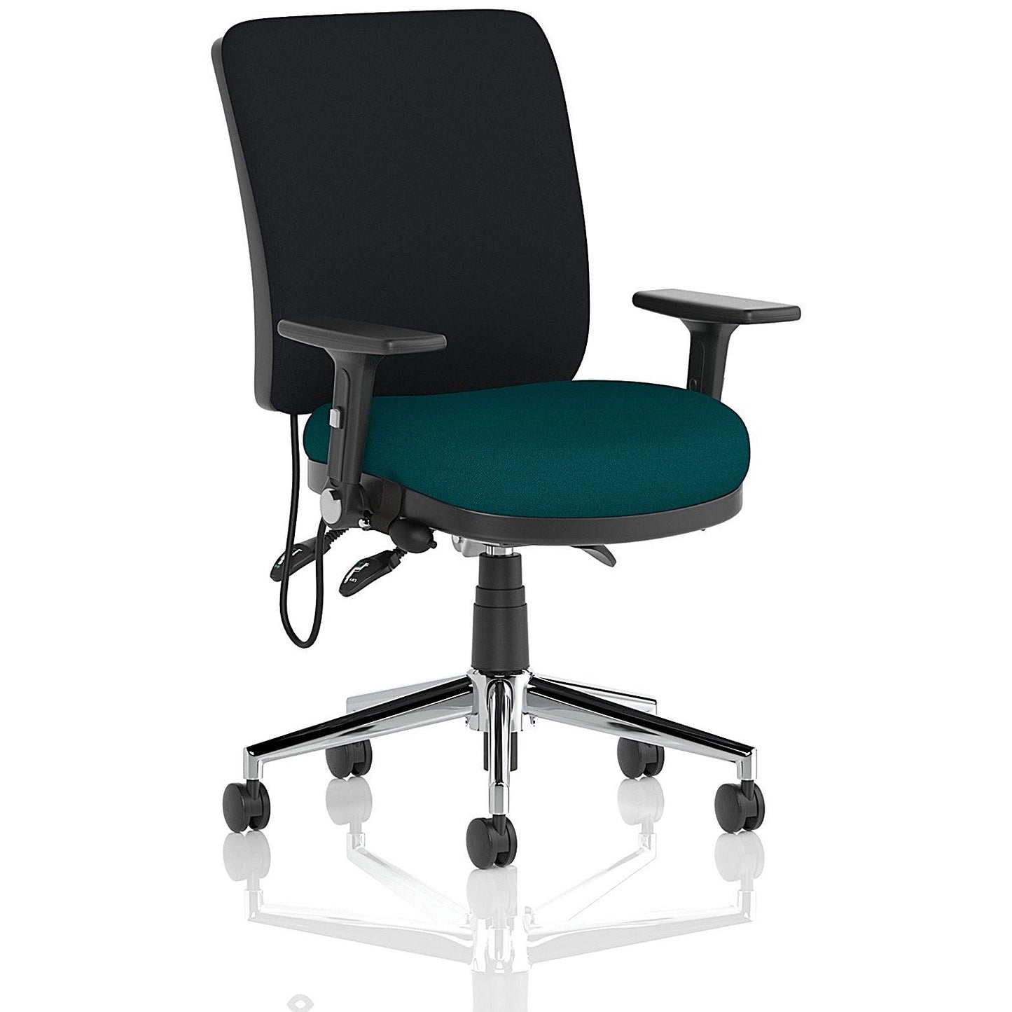Chiro Medium Back Task Operators Chair, Height Adjustable & Folding Arms, Maringa Teal Easy2Order : KCUP1978