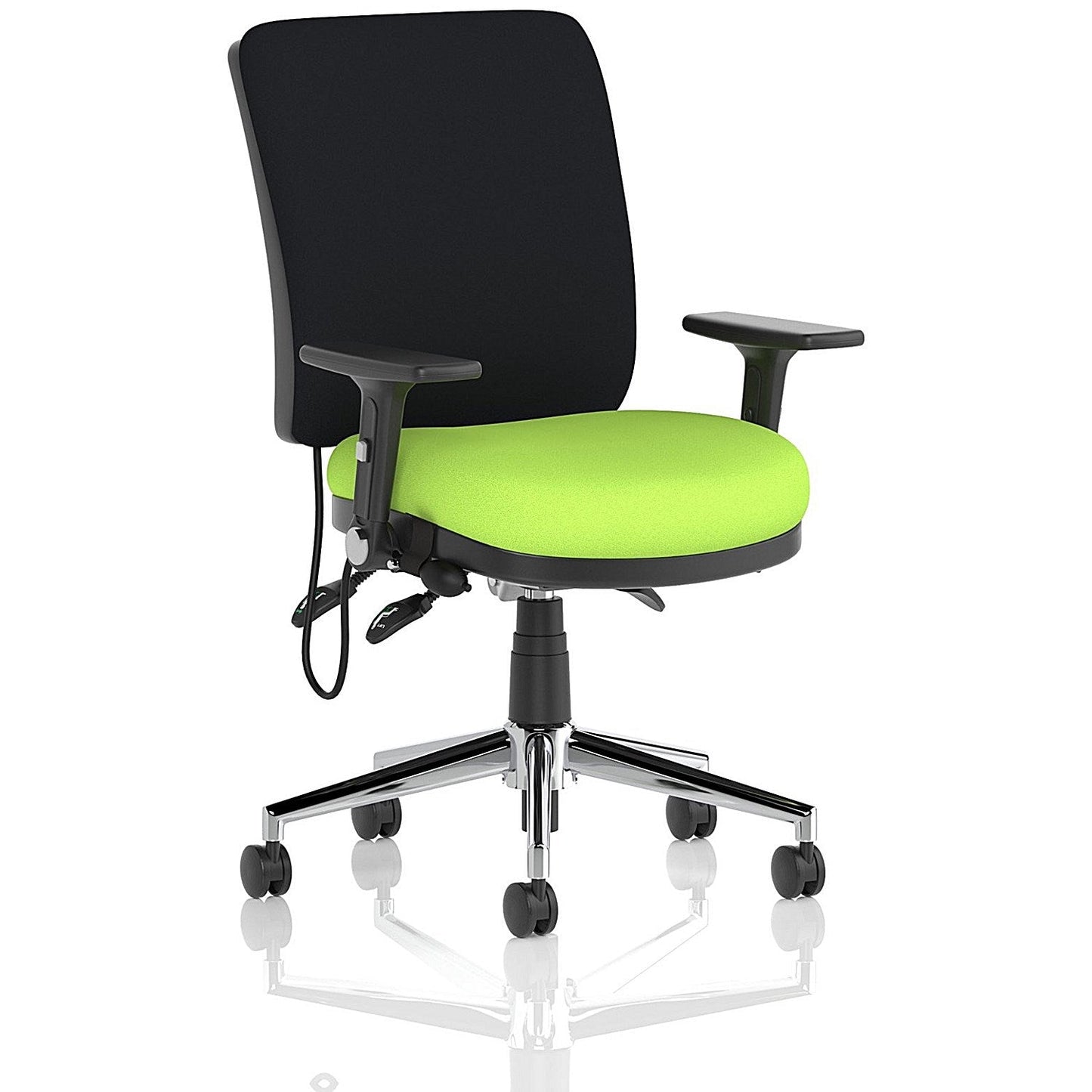Chiro Medium Back Task Operators Chair, Height Adjustable & Folding Arms, Myrrh Green Easy2Order : KCUP1979