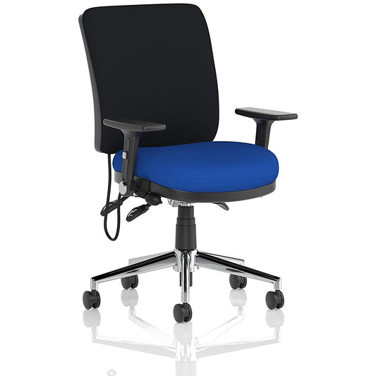 Chiro Medium Back Task Operators Chair, Height Adjustable & Folding Arms, Stevia Blue Easy2Order : KCUP1981