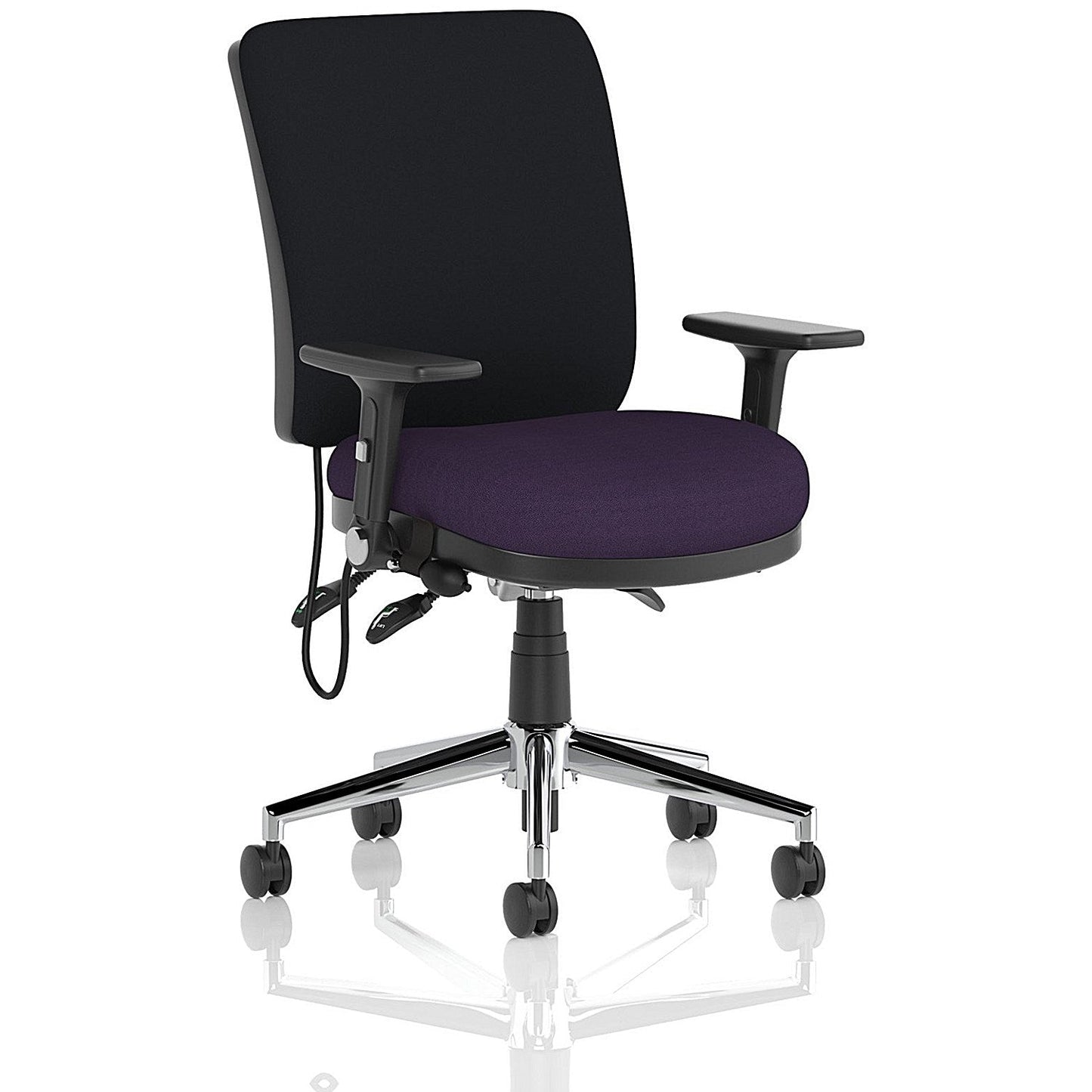 Chiro Medium Back Task Operators Chair, Height Adjustable & Folding Arms, Tansy Purple Easy2Order : KCUP1983