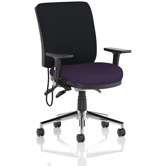Chiro Medium Back Task Operators Chair, Height Adjustable & Folding Arms, Tansy Purple Easy2Order : KCUP1983