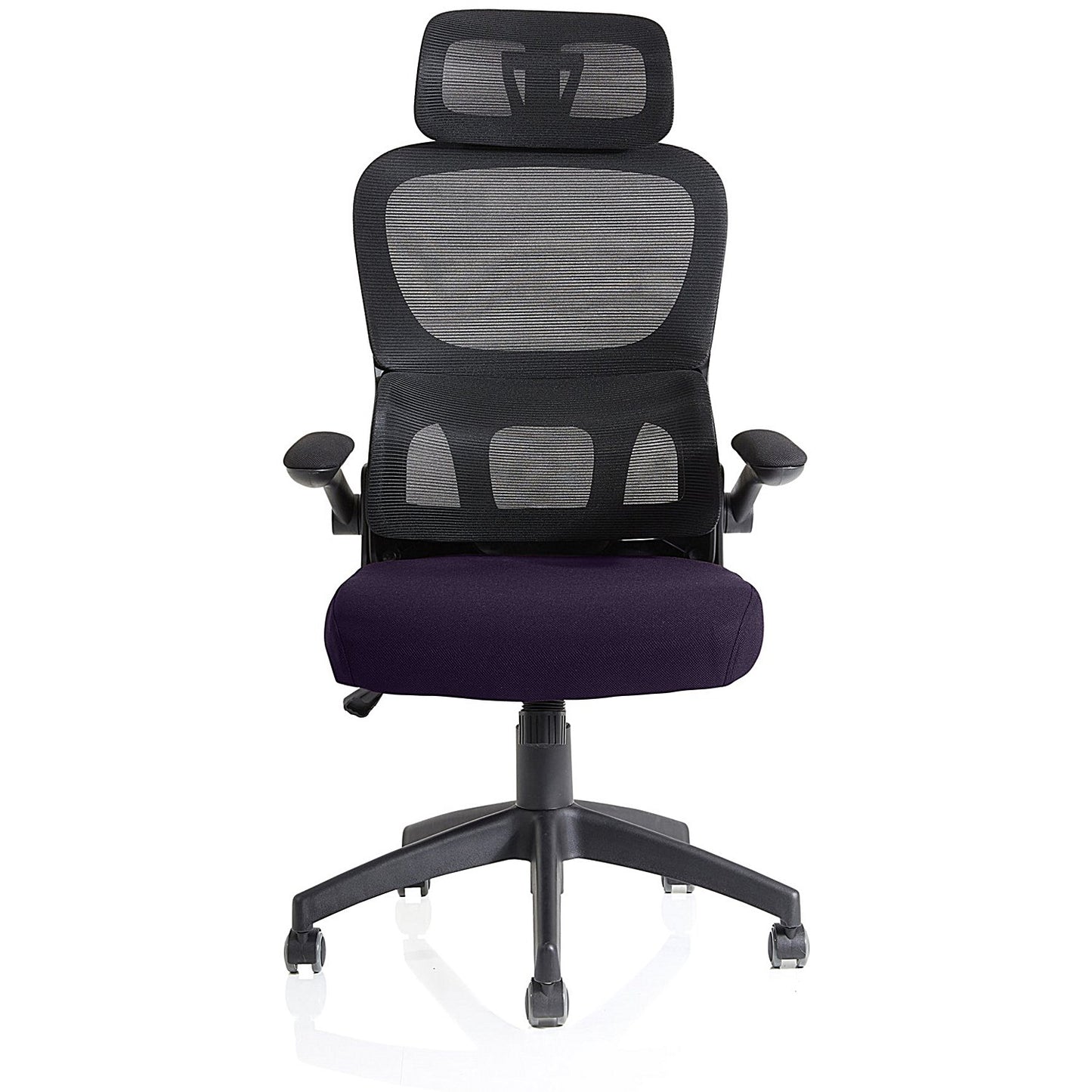 Iris Task Mesh Back Operator Chair, Headrest, Folding Arms, Tansy Purple