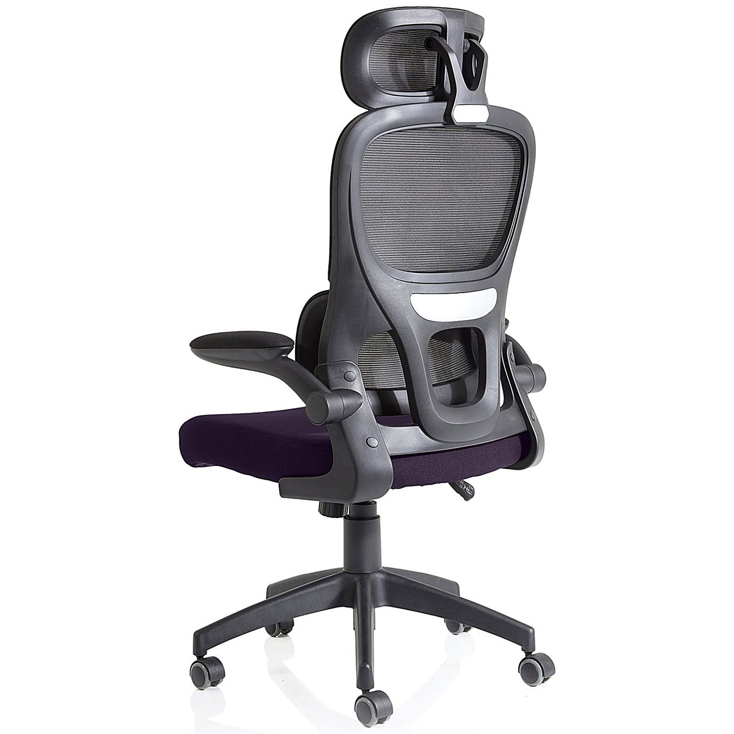 Iris Task Mesh Back Operator Chair, Headrest, Folding Arms, Tansy Purple