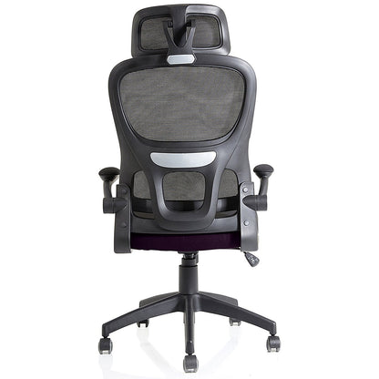 Iris Task Mesh Back Operator Chair, Headrest, Folding Arms, Tansy Purple