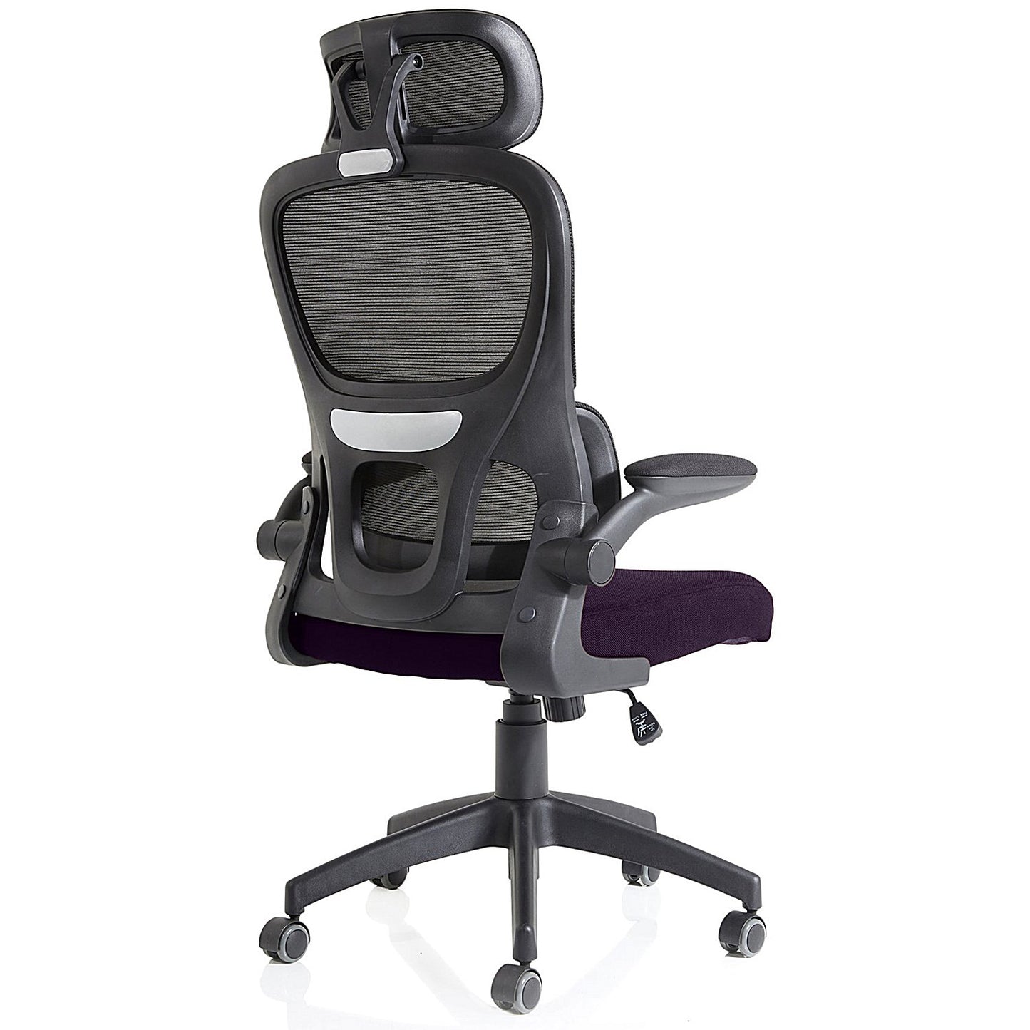 Iris Task Mesh Back Operator Chair, Headrest, Folding Arms, Tansy Purple