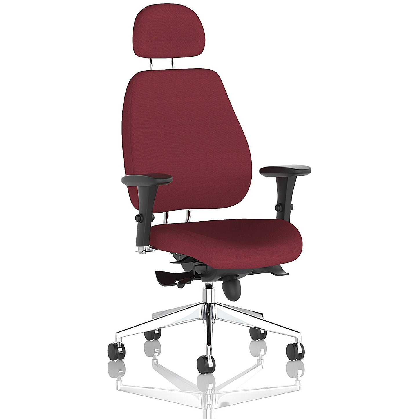 Chiro Plus Posture Chair, Headrest, Height Adjustable Arms, Ginseng Chilli