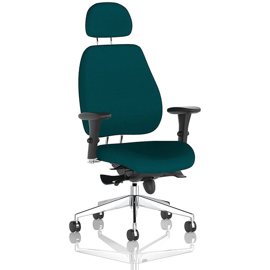 Chiro Plus Posture Chair, Headrest, Height Adjustable Arms, Maringa Teal