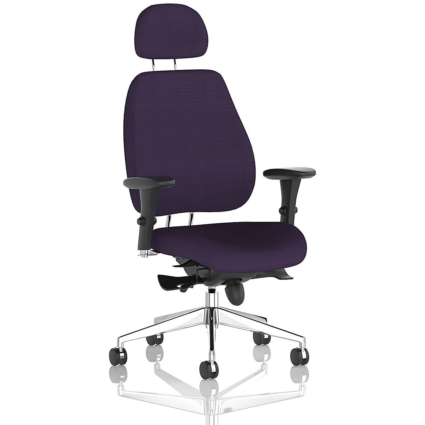 Chiro Plus Posture Chair, Headrest, Height Adjustable Arms, Tansy Purple Easy2Order : KCUP2056