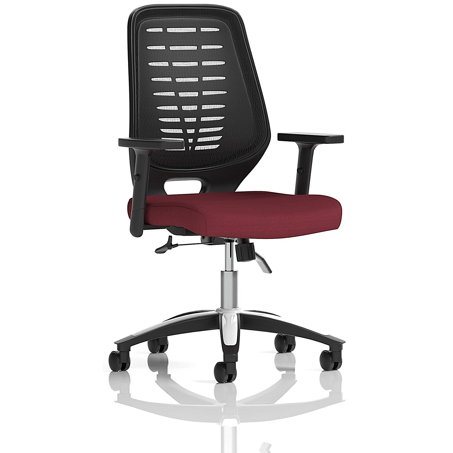 Relay Black Mesh Back Task Operator Chair, Height Adjustable Arms, Ginseng Chilli Easy2Order : KCUP2070