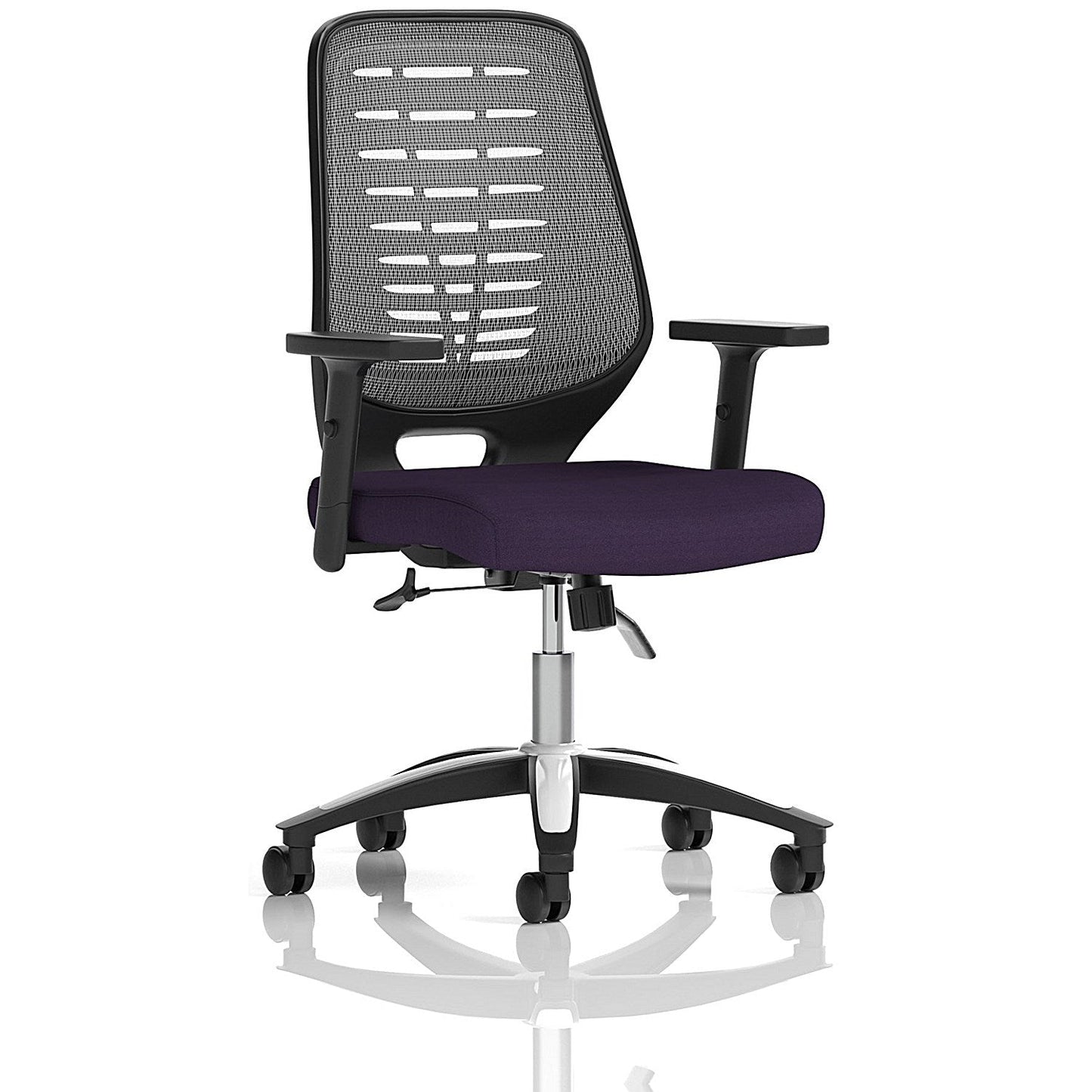 Relay Silver Mesh Back Task Operator Chair, Height Adjustable Arms, Tansy Purple Easy2Order : KCUP2080