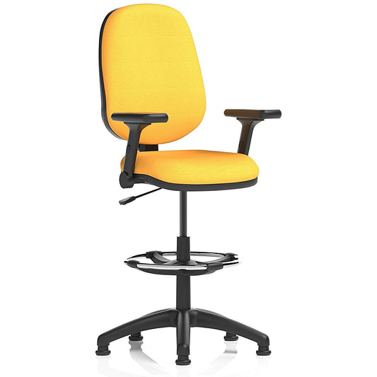 Eclipse Plus I High Rise Operator Chair, Senna Yellow, Height Adjustable And Folding Arms Easy2Order : KCUP2157