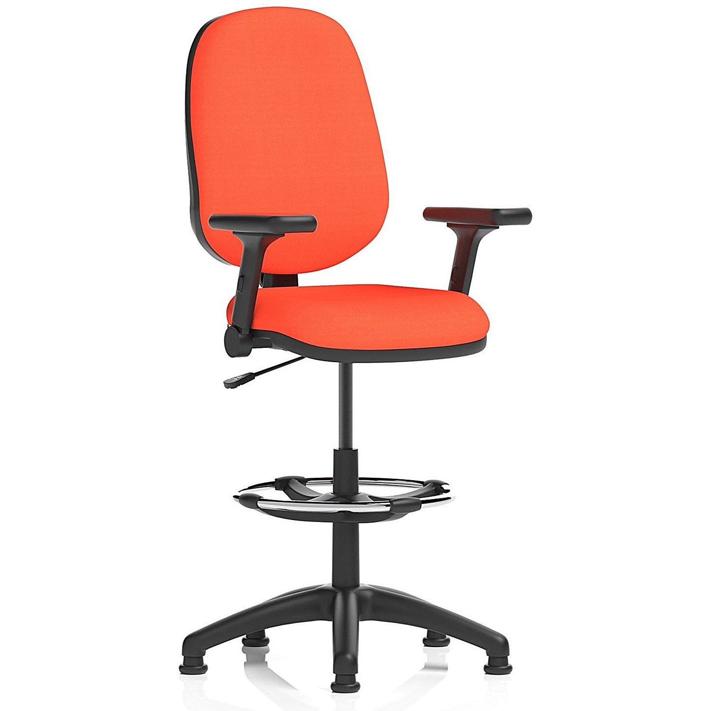 Eclipse Plus I High Rise Operator Chair, Tabasco Orange, Height Adjustable And Folding Arms Easy2Order : KCUP2159