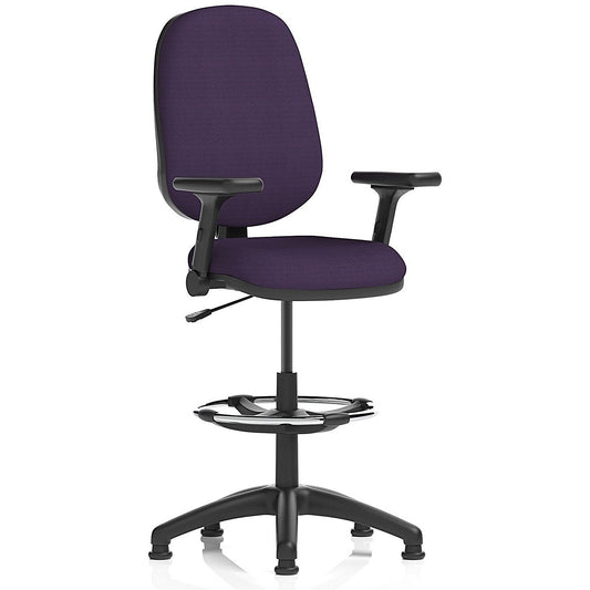 Eclipse Plus I High Rise Operator Chair, Tansy Purple, Height Adjustable And Folding Arms Easy2Order : KCUP2160