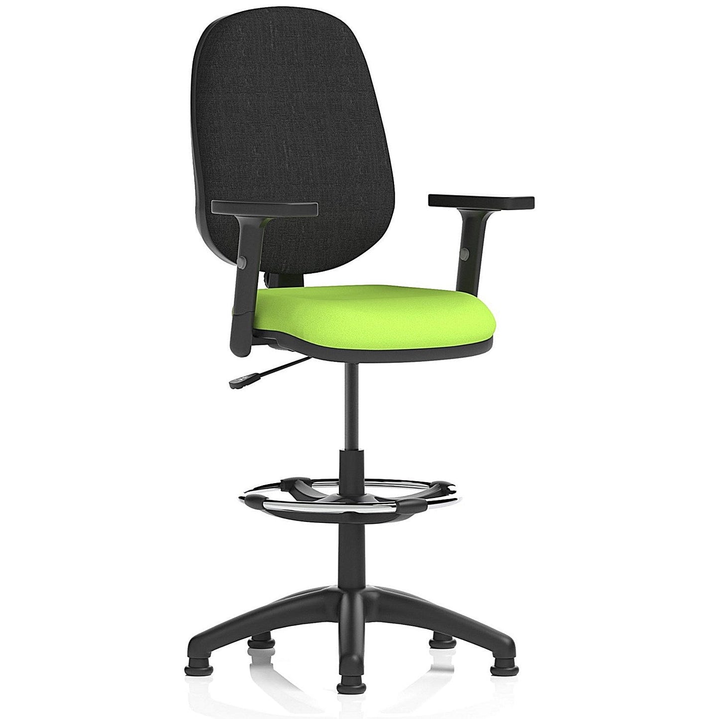 Eclipse Plus I High Rise Black Back Operator Chair, Myrrh Green, Height Adjustable Arms Easy2Order : KCUP2172