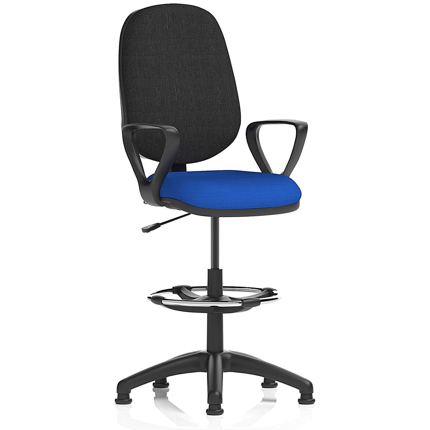 Eclipse Plus I High Rise Black Back Operator Chair, Stevia Blue, Fixed Height Arms Easy2Order : KCUP2182