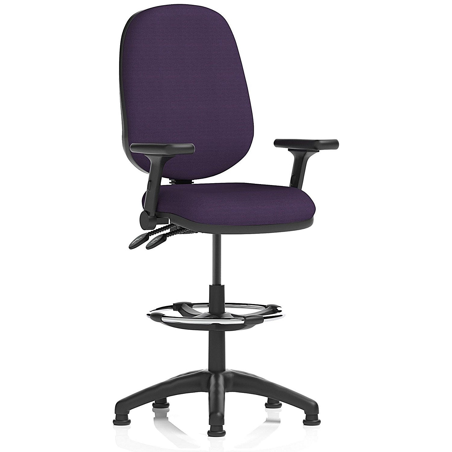 Eclipse Plus II High Rise Operator Chair, Tansy Purple, Folding Arms Easy2Order : KCUP2200