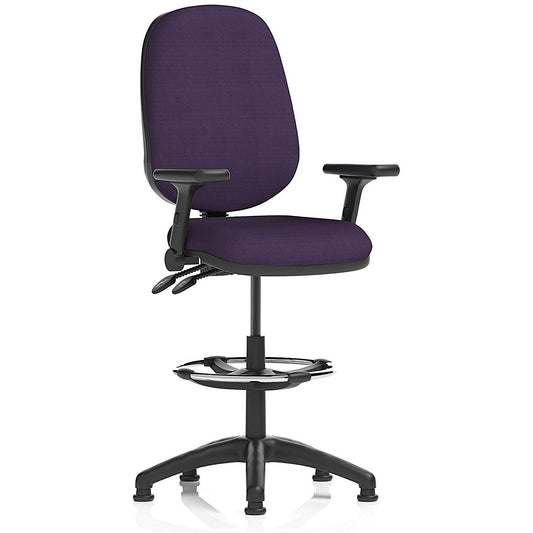 Eclipse Plus II High Rise Operator Chair, Tansy Purple, Folding Arms Easy2Order : KCUP2200