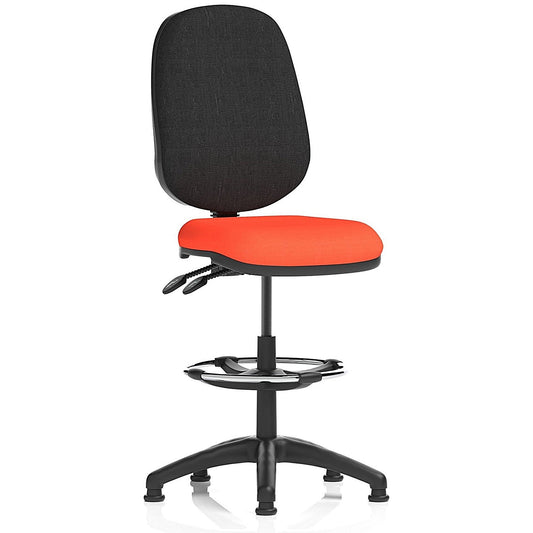 Eclipse Plus II High Rise Black Back Operator Chair, Tabasco Orange Easy2Order : KCUP2207