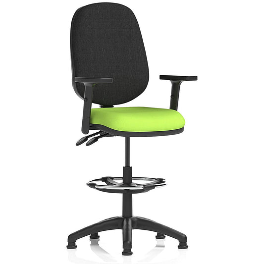 Eclipse Plus II High Rise Black Back Operator Chair, Myrrh Green, Height Adjustable Arms Easy2Order : KCUP2212