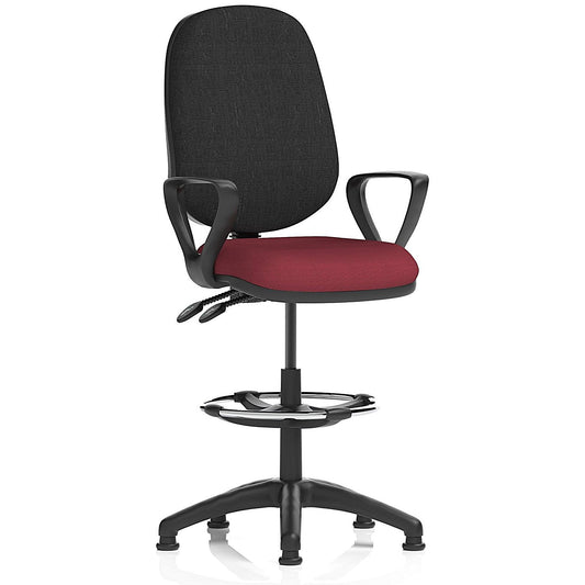 Eclipse Plus II High Rise Black Back Operator Chair, Ginseng Chilli, With Fixed Height Arms Easy2Order : KCUP2218