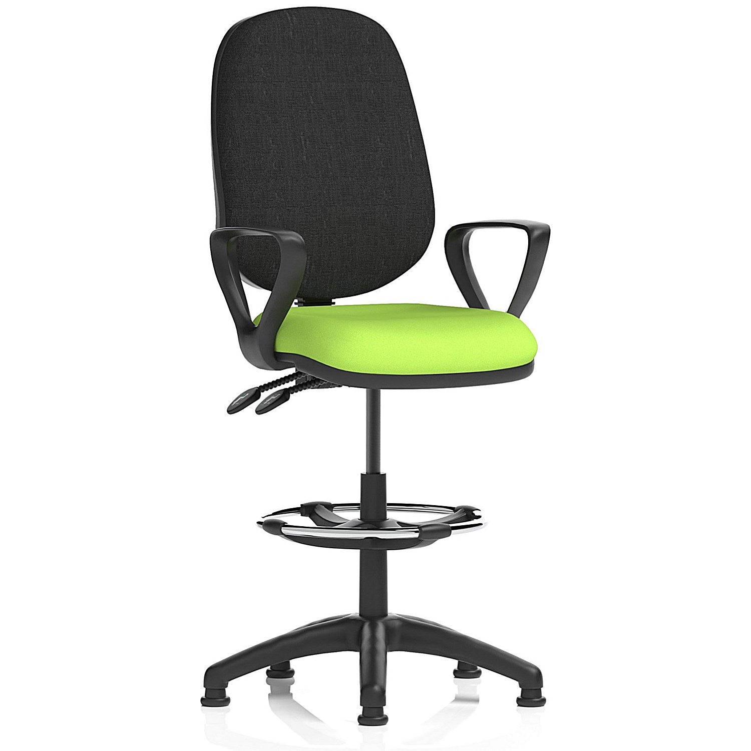 Eclipse Plus II High Rise Black Back Operator Chair, Myrrh Green, With Fixed Height Arms Easy2Order : KCUP2220