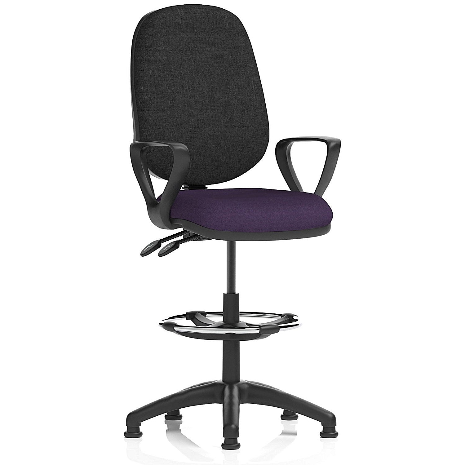 Eclipse Plus II High Rise Black Back Operator Chair, Tansy Purple, With Fixed Height Arms Easy2Order : KCUP2224