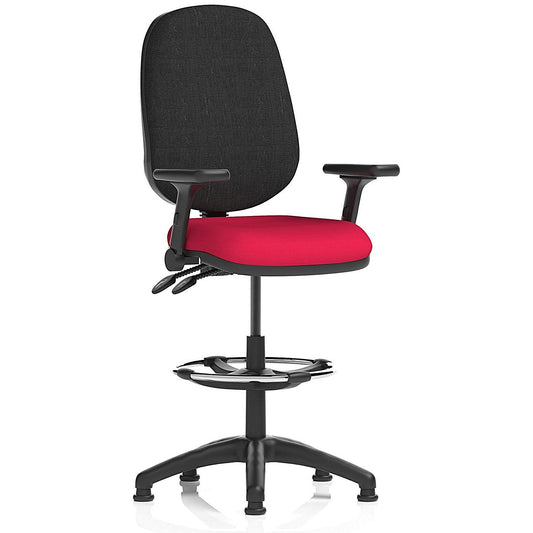 Eclipse Plus II High Rise Black Back Operator Chair, Bergamot Cherry, Folding Arms Easy2Order : KCUP2225
