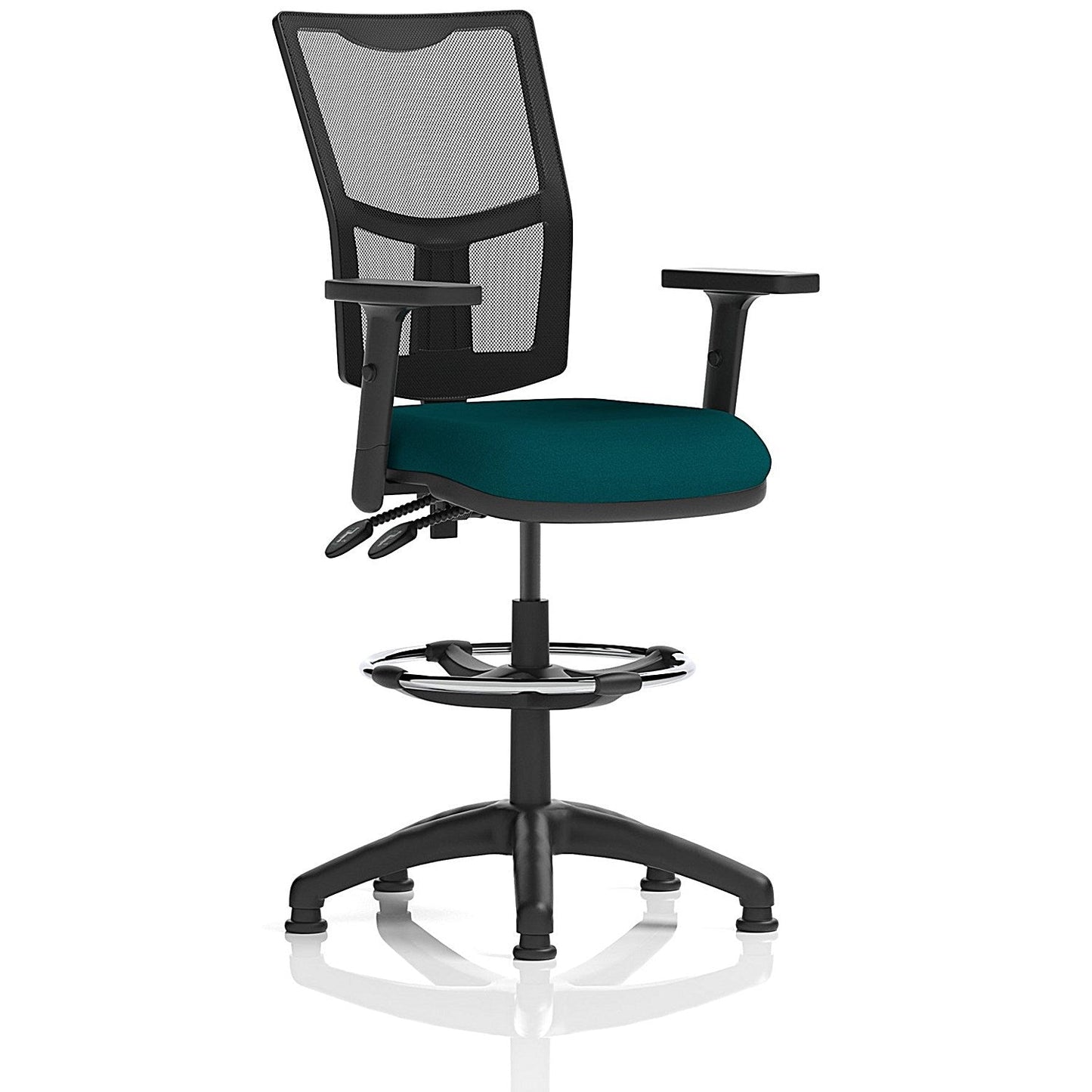 Eclipse Plus II High Rise Mesh Back Operator Chair, Maringa Teal, Height Adjustable Arms Easy2Order : KCUP2243