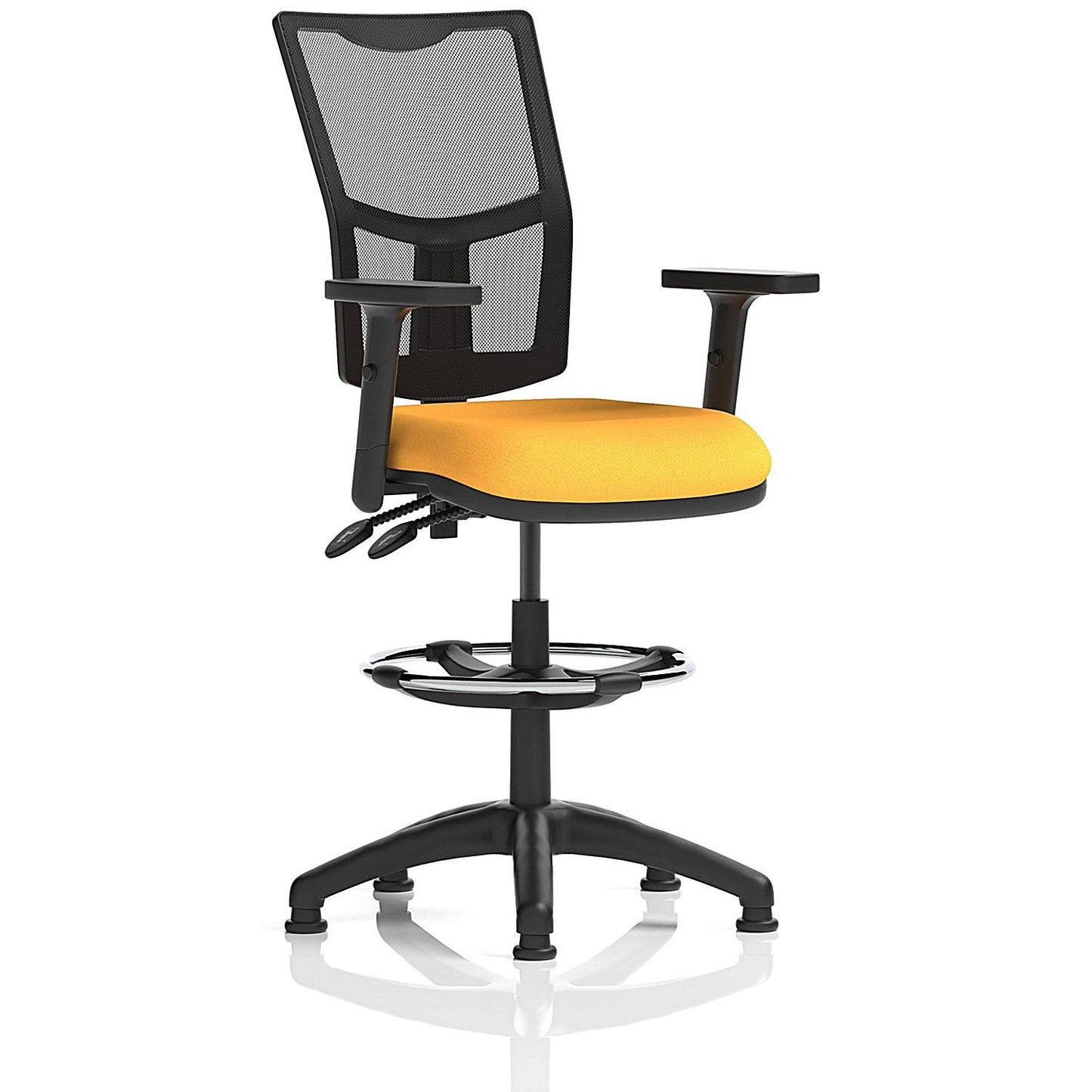 Eclipse Plus II High Rise Mesh Back Operator Chair, Senna Yellow, Height Adjustable Arms Easy2Order : KCUP2245