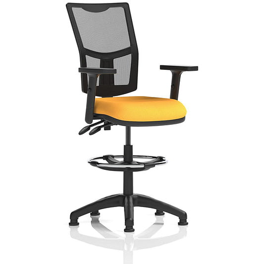 Eclipse Plus II High Rise Mesh Back Operator Chair, Senna Yellow, Height Adjustable Arms Easy2Order : KCUP2245