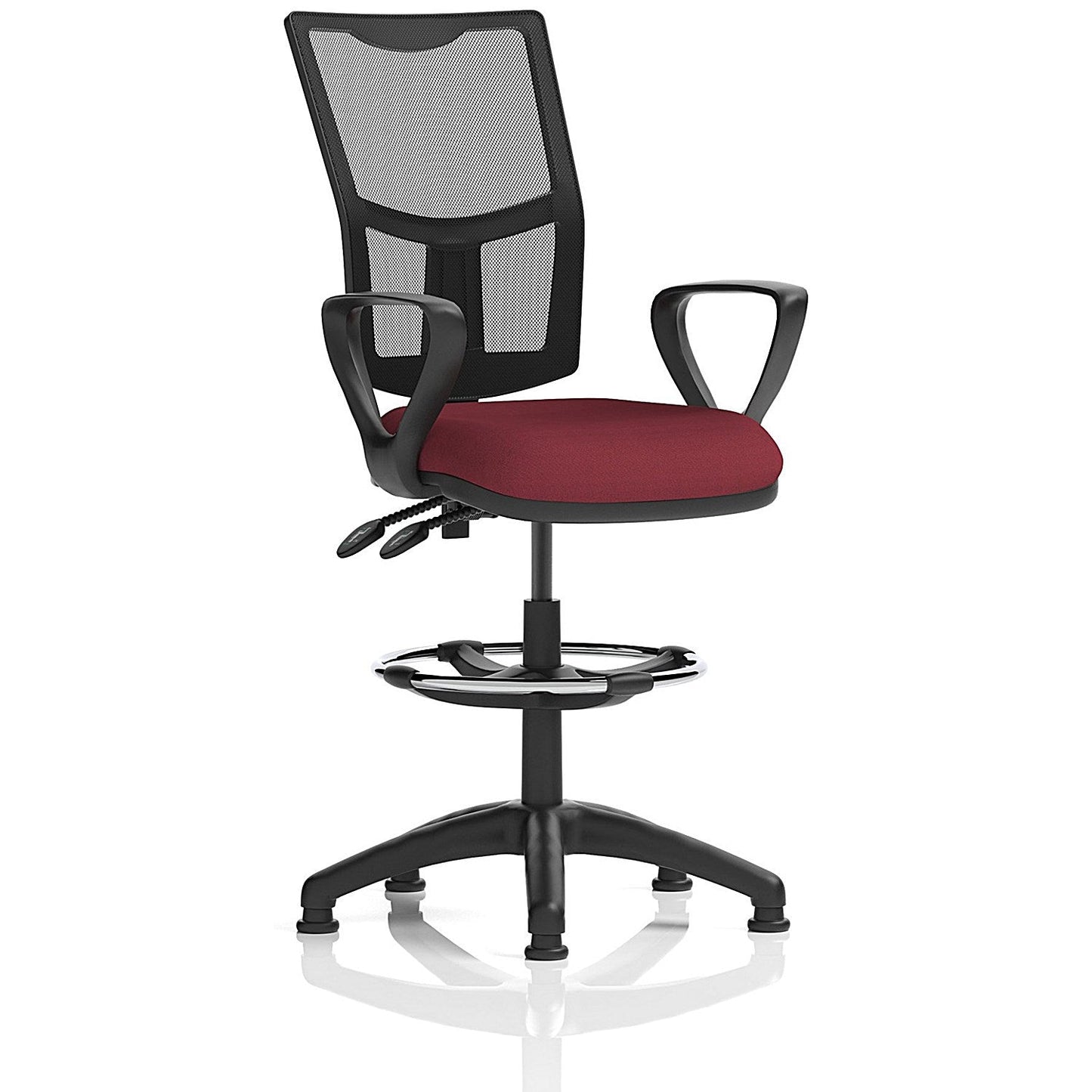 Eclipse Plus II High Rise Mesh Back Operator Chair, Ginseng Chilli, With Fixed Height Arms Easy2Order : KCUP2250