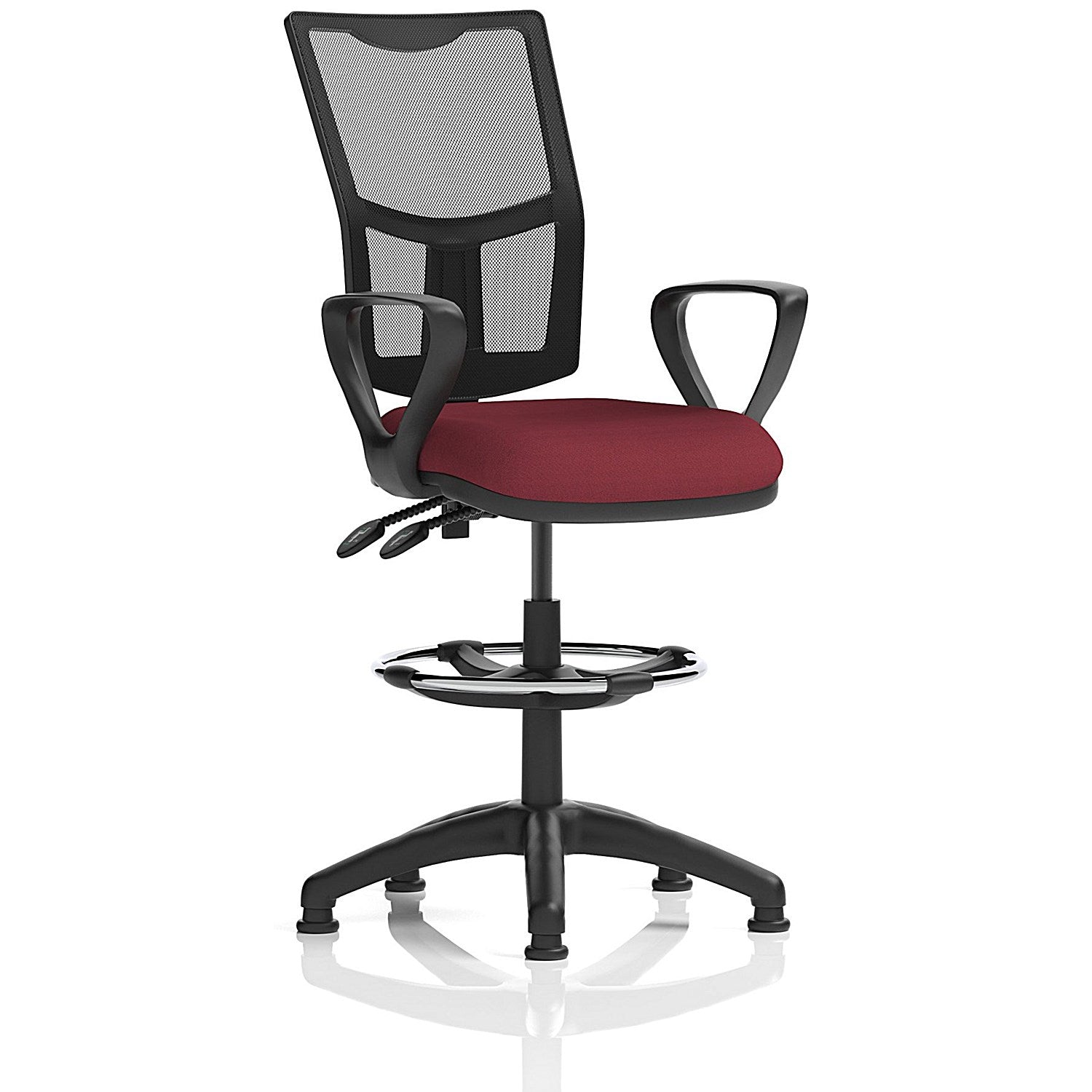 Eclipse Plus II High Rise Mesh Back Operator Chair, Ginseng Chilli, With Fixed Height Arms Easy2Order : KCUP2250