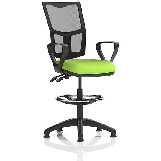 Eclipse Plus II High Rise Mesh Back Operator Chair, Myrrh Green, With Fixed Height Arms Easy2Order : KCUP2251