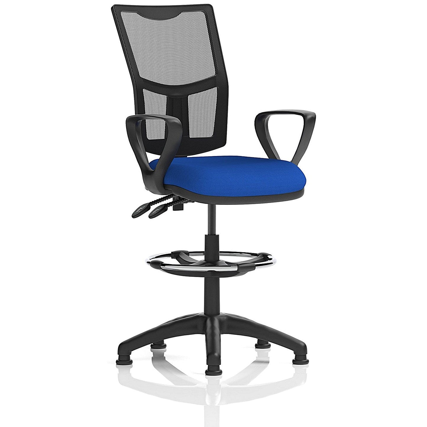 Eclipse Plus II High Rise Mesh Back Operator Chair, Stevia Blue, With Fixed Height Arms Easy2Order : KCUP2254
