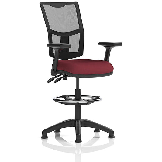 Eclipse Plus II High Rise Mesh Back Operator Chair, Ginseng Chilli, Folding Arms Easy2Order : KCUP2258