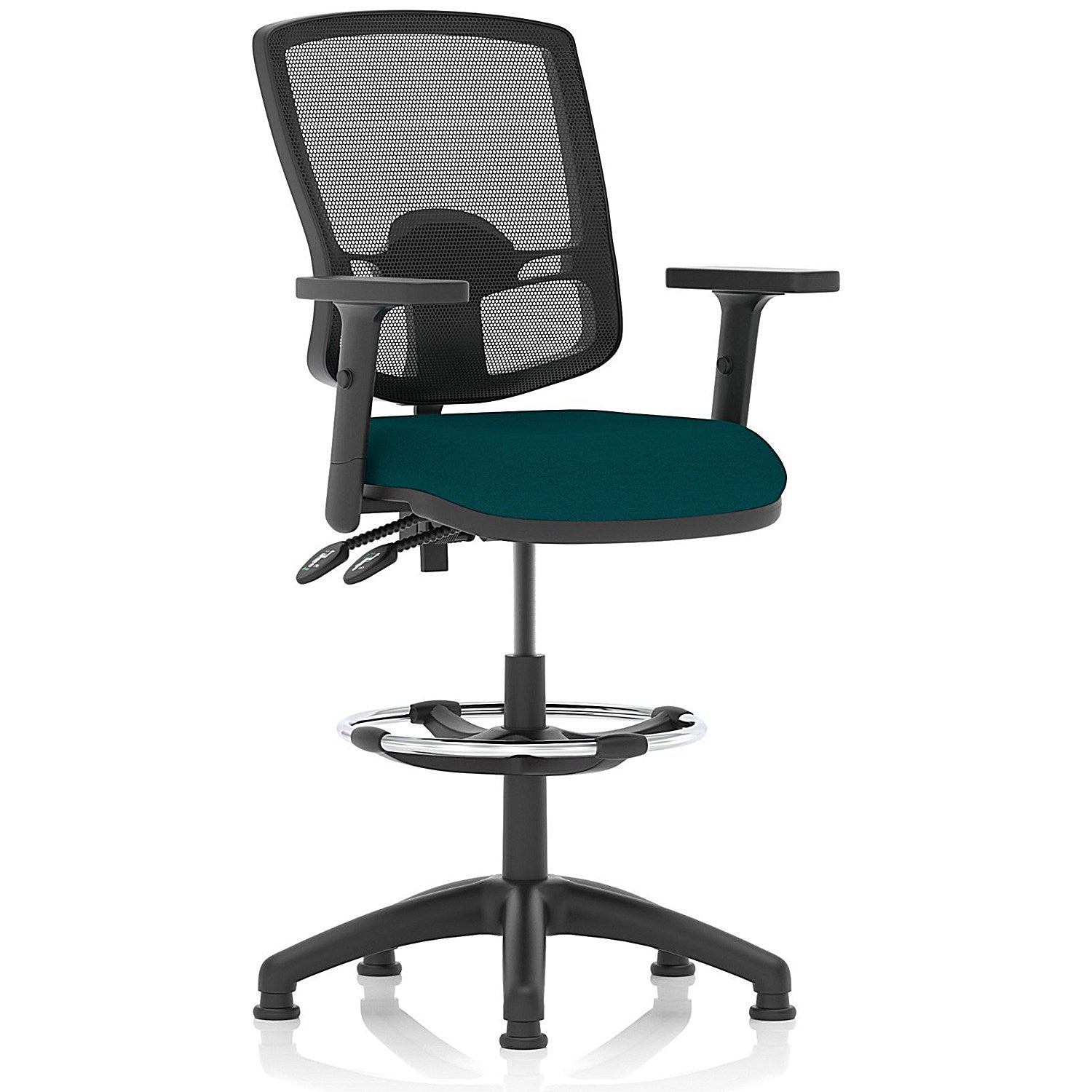 Eclipse Plus II High Rise Deluxe Mesh Back Operator Chair, Maringa Teal, Height Adjustable Arms Easy2Order : KCUP2275