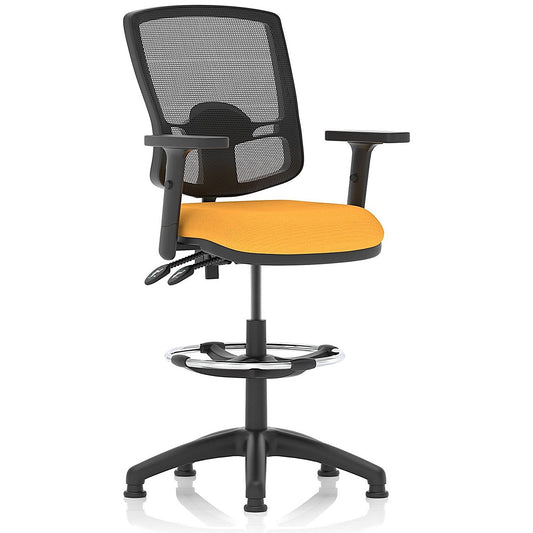 Eclipse Plus II High Rise Deluxe Mesh Back Operator Chair, Senna Yellow, Height Adjustable Arms Easy2Order : KCUP2277
