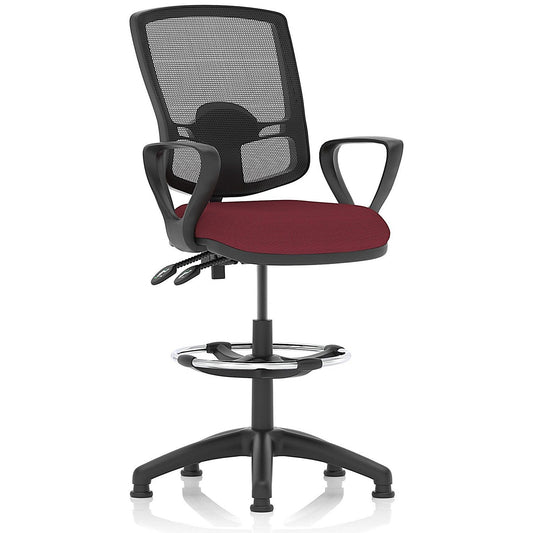 Eclipse Plus II High Rise Deluxe Mesh Back Operator Chair, Ginseng Chilli, With Fixed Height Arms Easy2Order : KCUP2282