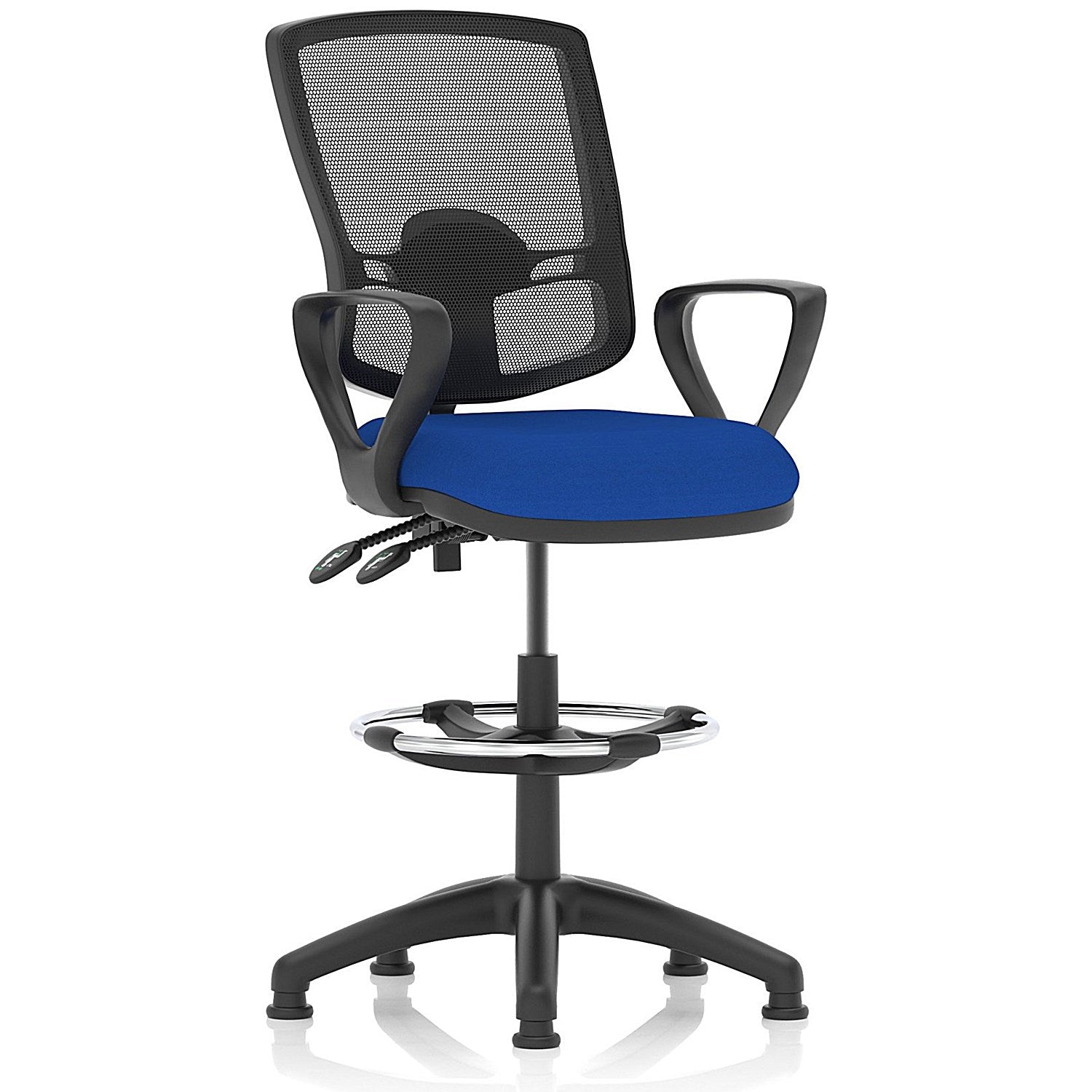 Eclipse Plus II High Rise Deluxe Mesh Back Operator Chair, Stevia Blue, With Fixed Height Arms Easy2Order : KCUP2286