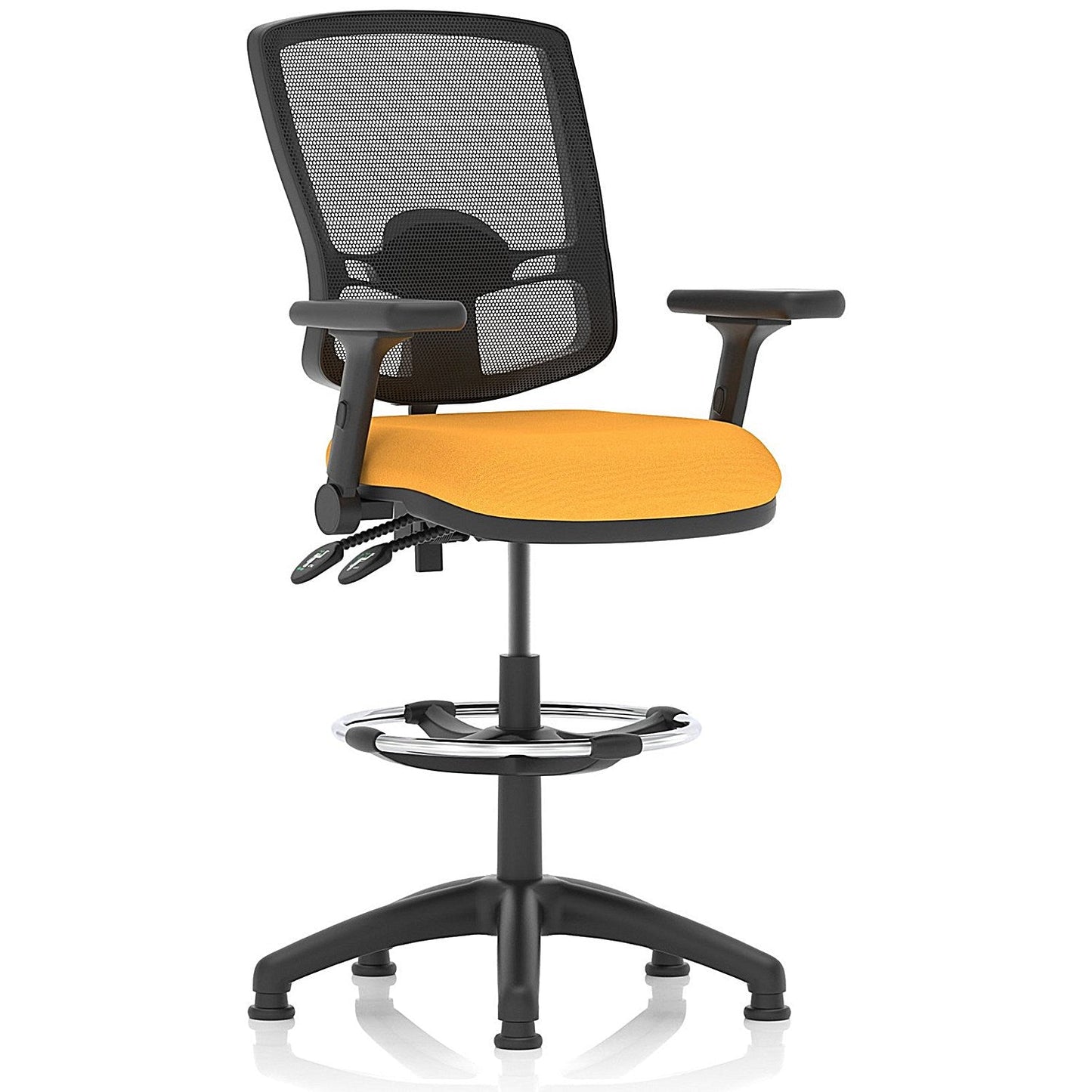 Eclipse Plus II High Rise Deluxe Mesh Back Operator Chair, Senna Yellow, Folding Arms Easy2Order : KCUP2293