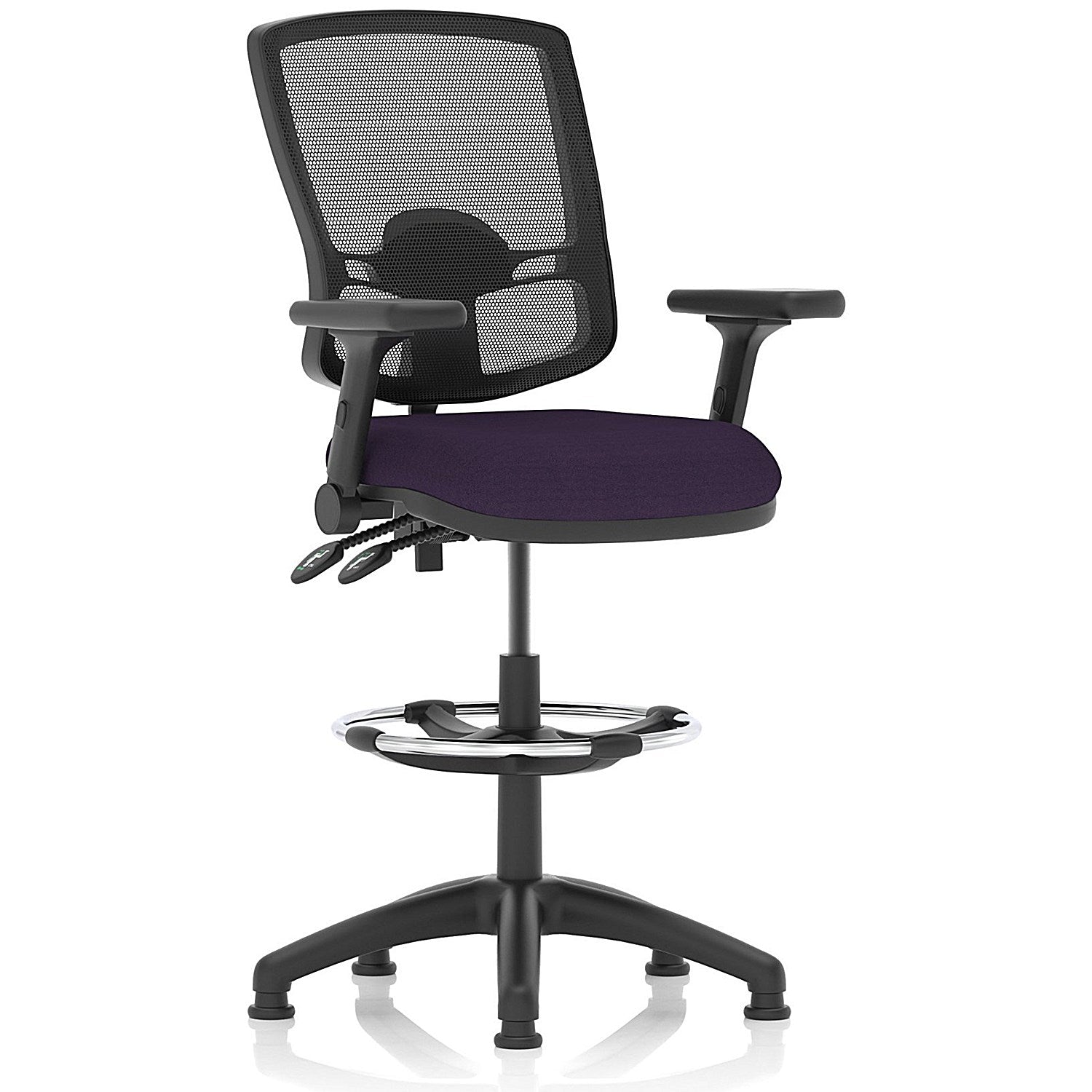 Eclipse Plus II High Rise Deluxe Mesh Back Operator Chair, Tansy Purple, Folding Arms Easy2Order : KCUP2296