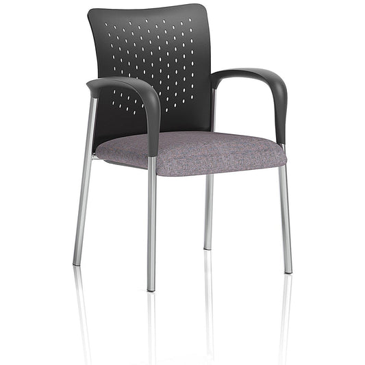 Academy Black Nylon Back Visitor Chair With Arms, Rivet Fuse Easy2Order : KCUP2322