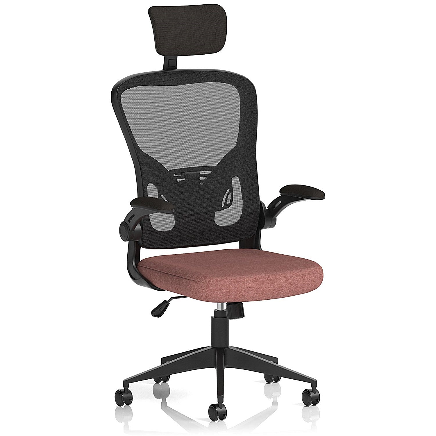 Ace Executive Mesh Back Chair With Headrest, Folding Arms, Rivet Forge Easy2Order : KCUP2369