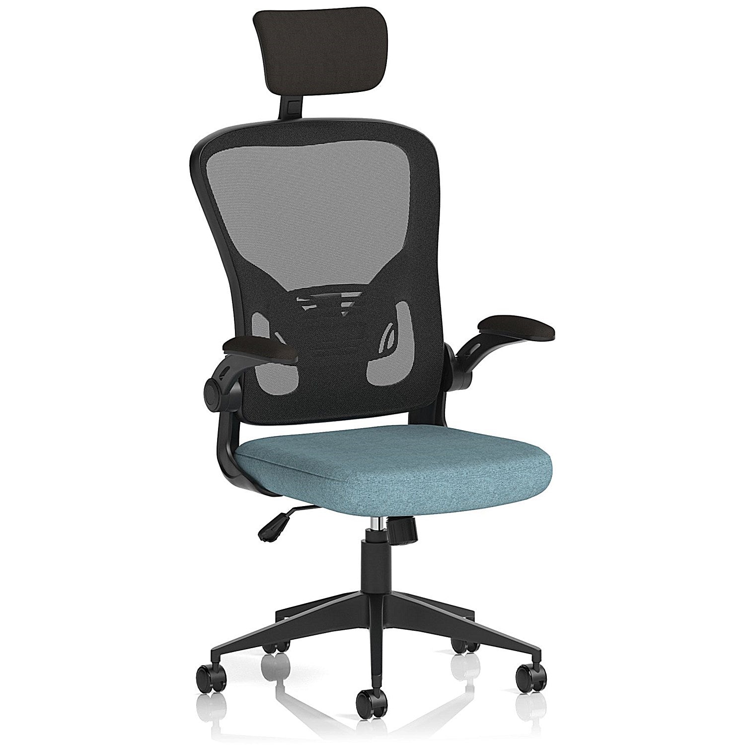 Ace Executive Mesh Back Chair With Headrest, Folding Arms, Rivet Quench Easy2Order : KCUP2371