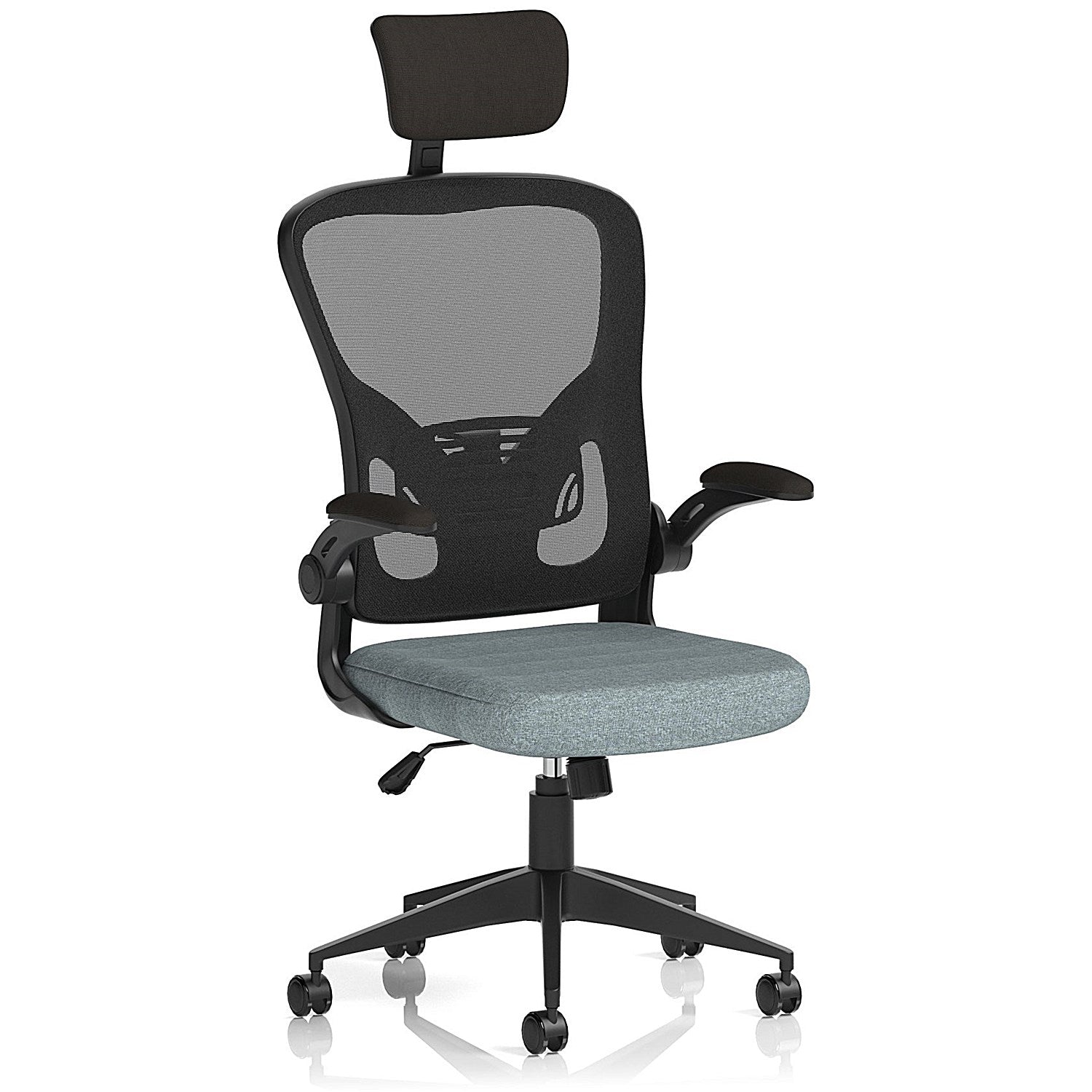 Ace Executive Mesh Back Chair With Headrest, Folding Arms, Rivet Tensile Easy2Order : KCUP2372