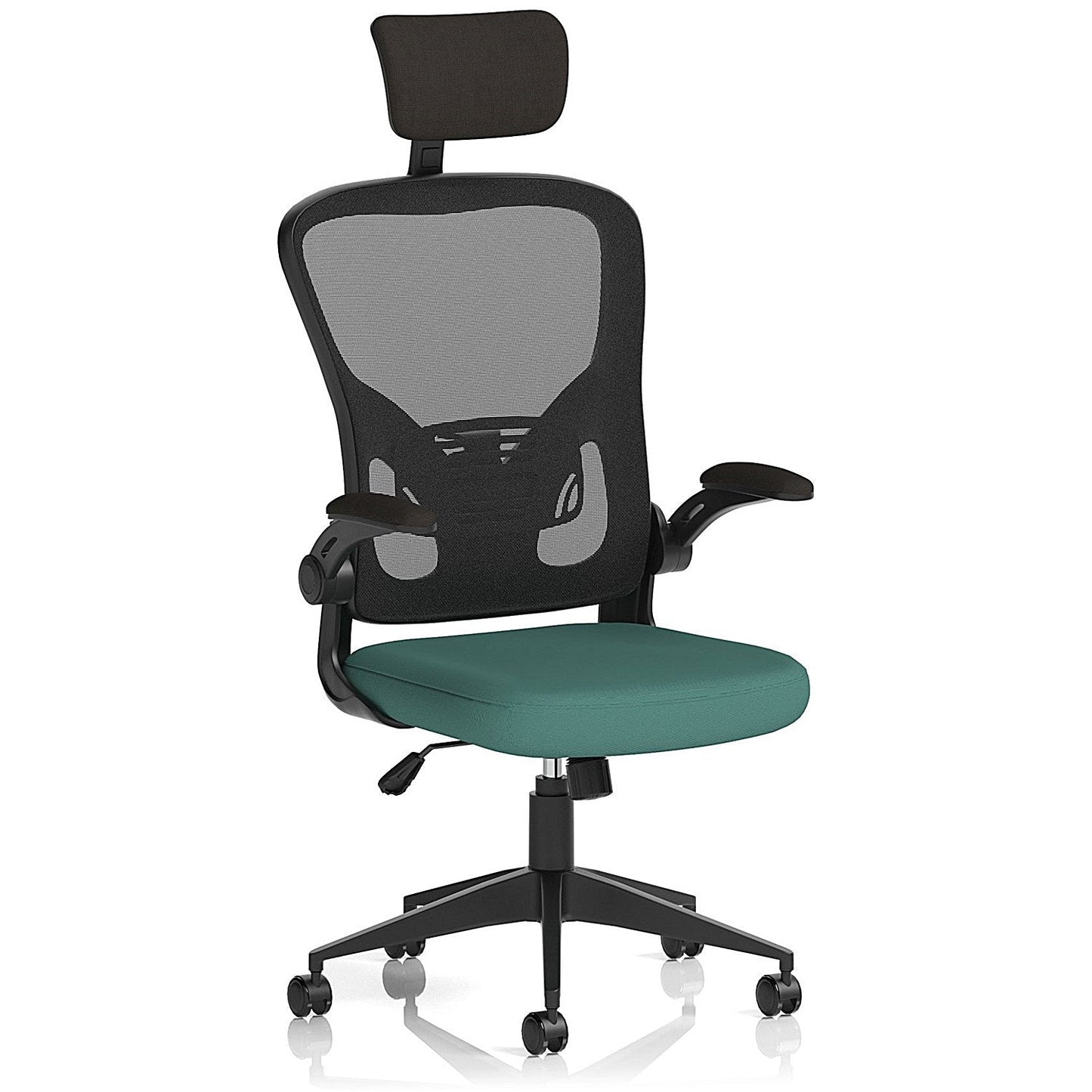 Ace Executive Mesh Back Chair With Headrest, Folding Arms, Quest Kelp Easy2Order : KCUP2374