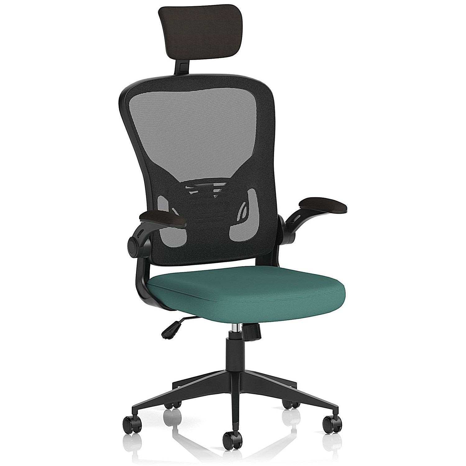 Ace Executive Mesh Back Chair With Headrest, Folding Arms, Quest Kelp Easy2Order : KCUP2374