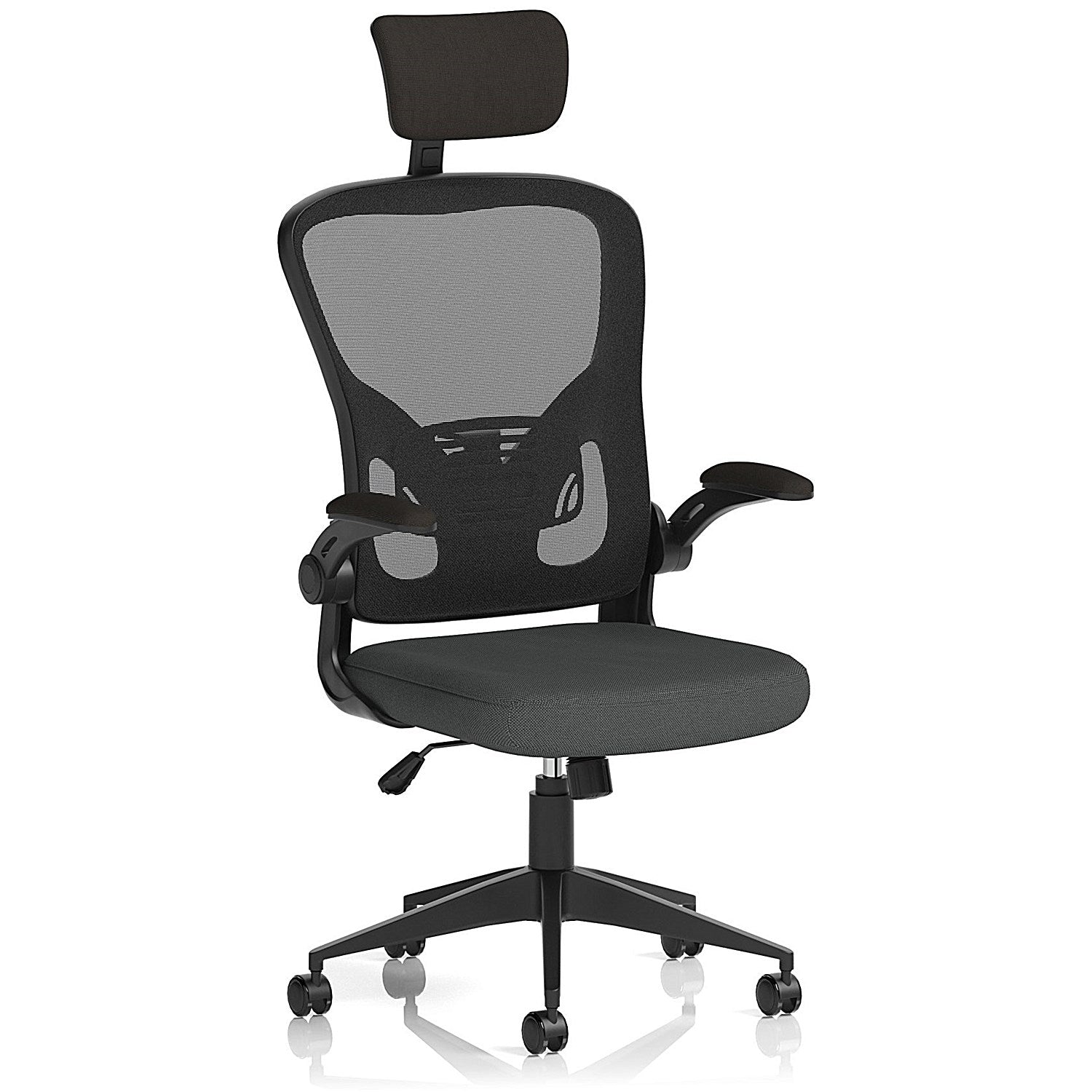Ace Executive Mesh Back Chair With Headrest, Folding Arms, Quest Mussel Easy2Order : KCUP2376